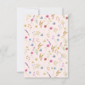 ワイルドフラワーベビーイン開花ピンクベビーガールシャワー 招待状 (裏面)