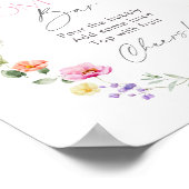 ワイルドフラワーベビーイン開花ピンクボウモモモザバー ポスター (角)