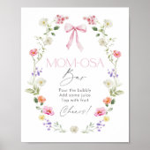 ワイルドフラワーベビーイン開花ピンクボウモモモザバー ポスター (正面)