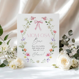 ワイルドフラワーベビーイン開花ピンクボウモモモザバー ポスター