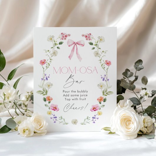 ワイルドフラワーベビーイン開花ピンクボウモモモザバー ポスター