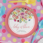 ワイルドフラワーベビーイン開花フローラベビーシャワー ペーパープレート