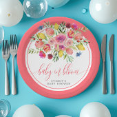 ワイルドフラワーベビーイン開花フローラベビーシャワー ペーパープレート