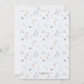 ワイルドフラワーベビーイン開花ブルーボーイシャワー 招待状 (裏面)