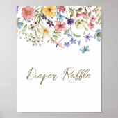 ワイルドフラワーベビーイン開花ベビーシャワーおむつラッフル ポスター (正面)