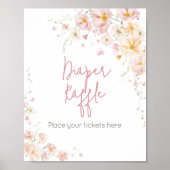 ワイルドフラワーベビーイン開花ベビーシャワーおむつラッフル ポスター (正面)