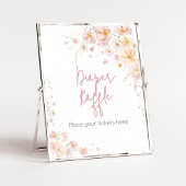 ワイルドフラワーベビーイン開花ベビーシャワーおむつラッフル ポスター