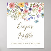 ワイルドフラワーベビーイン開花ベビーシャワーおむつラッフル ポスター (正面)