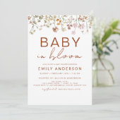 ワイルドフラワーベビーイン開花ベビーシャワーガーデン 招待状 (スタンド正面)