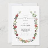 ワイルドフラワーベビーイン開花ベビーシャワーガール 招待状 (正面)