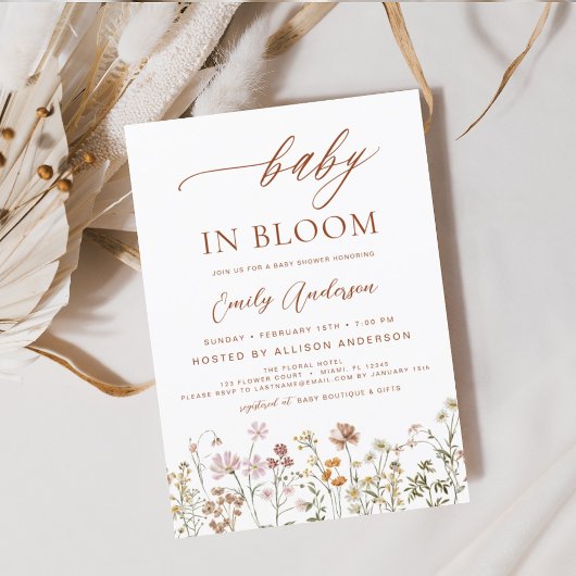 ワイルドフラワーベビーイン開花ベビーシャワーテラコッタ