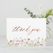 ワイルドフラワーベビーイン開花ベビーシャワーテラコッタ サンキューカード (スタンド正面)