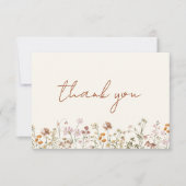 ワイルドフラワーベビーイン開花ベビーシャワーテラコッタ サンキューカード (正面)