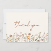 ワイルドフラワーベビーイン開花ベビーシャワーテラコッタ サンキューカード (正面)