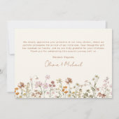 ワイルドフラワーベビーイン開花ベビーシャワーテラコッタ サンキューカード (裏面)