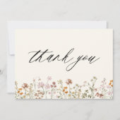 ワイルドフラワーベビーイン開花ベビーシャワーテラコッタ サンキューカード (正面)
