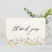 ワイルドフラワーベビーイン開花ベビーシャワーテラコッタ サンキューカード (スタンド正面)