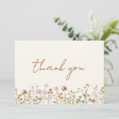 ワイルドフラワーベビーイン開花ベビーシャワーテラコッタ サンキューカード (スタンド正面)