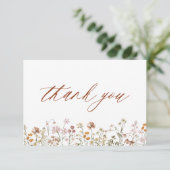 ワイルドフラワーベビーイン開花ベビーシャワーテラコッタ サンキューカード (スタンド正面)