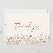 ワイルドフラワーベビーイン開花ベビーシャワーテラコッタ サンキューカード (正面)