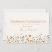 ワイルドフラワーベビーイン開花ベビーシャワーテラコッタ サンキューカード (裏面)