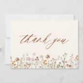 ワイルドフラワーベビーイン開花ベビーシャワーテラコッタ サンキューカード (正面)
