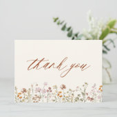 ワイルドフラワーベビーイン開花ベビーシャワーテラコッタ サンキューカード (スタンド正面)