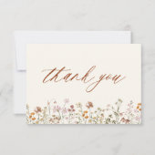 ワイルドフラワーベビーイン開花ベビーシャワーテラコッタ サンキューカード (正面)