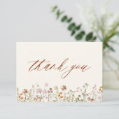ワイルドフラワーベビーイン開花ベビーシャワーテラコッタ サンキューカード (スタンド正面)