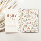 ワイルドフラワーベビーイン開花ベビーシャワーテラコッタ 招待状
