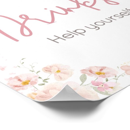 ワイルドフラワーベビーイン開花ベビーシャワードリンク ポスター (角)