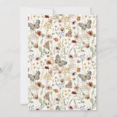 ワイルドフラワーベビーイン開花ベビーシャワーベージュ 招待状 (裏面)