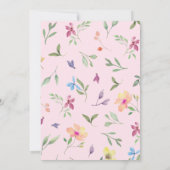 ワイルドフラワーベビーイン開花ベビーシャワーボホガール 招待状 (裏面)