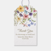 ワイルドフラワーベビーイン開花ベビーシャワーメッセージカード ギフトタグ (正面)
