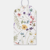 ワイルドフラワーベビーイン開花ベビーシャワーメッセージカード ギフトタグ (裏面)