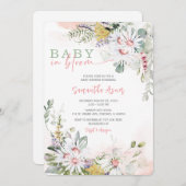 ワイルドフラワーベビーイン開花ベビーシャワー招待状 招待状 (正面/裏面)