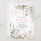 ワイルドフラワーベビーイン開花ベビーシャワー招待状 招待状 (正面)