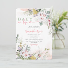 ワイルドフラワーベビーイン開花ベビーシャワー招待状 招待状