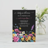 ワイルドフラワーベビーイン開花ベビーシャワー招待状 招待状 (スタンド正面)