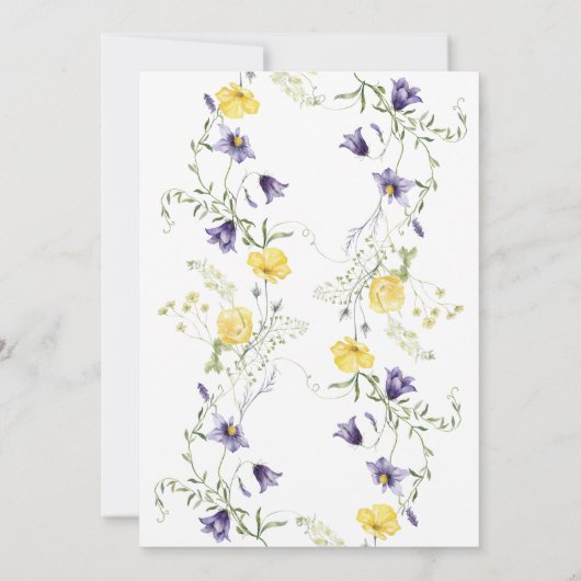 ワイルドフラワーベビーイン開花ベビーシャワー招待状 招待状 (裏面)