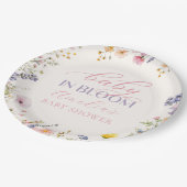 ワイルドフラワーベビーイン開花ベビーシャワー紙プレート ペーパープレート (アングル)