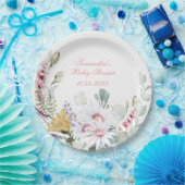 ワイルドフラワーベビーイン開花ベビーシャワー紙プレート ペーパープレート (パーティー)