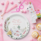 ワイルドフラワーベビーイン開花ベビーシャワー紙プレート ペーパープレート (パーティー)