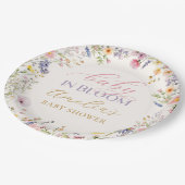 ワイルドフラワーベビーイン開花ベビーシャワー紙プレート ペーパープレート (アングル)