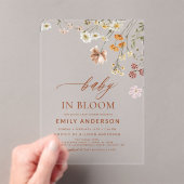 ワイルドフラワーベビーイン開花ベビーシャワー アクリル招待状 (インサイチュ (ポータブル))