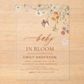 ワイルドフラワーベビーイン開花ベビーシャワー アクリル招待状 (正面)
