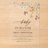 ワイルドフラワーベビーイン開花ベビーシャワー アクリル招待状 (正面)