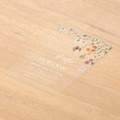 ワイルドフラワーベビーイン開花ベビーシャワー アクリル招待状 (レイダウン)