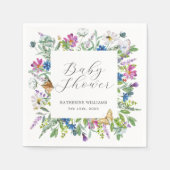 ワイルドフラワーベビーイン開花ベビーシャワー スタンダードカクテルナプキン (正面)