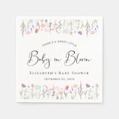 ワイルドフラワーベビーイン開花ベビーシャワー スタンダードカクテルナプキン (正面)